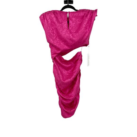 Ronny Kobo Dress Womens Small Kyle Asymmetric Cutout Ruched Pink NWT - Picture 4 of 8